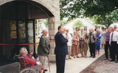 The dedication of Arcola Presbyterian's handicap accessible restrooms and elevator